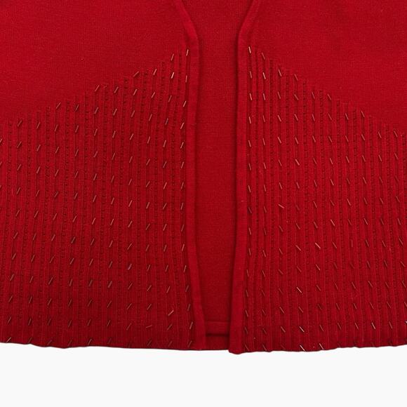 Norton McNaughton Attached Layer Sweater Medium Red Long Sleeve Embellished Vtg - Picture 5 of 7